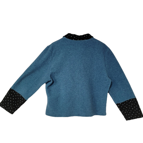 TIB Design Womens Cardigan Sweater Wool Blend Long Sleeve Blue Size L - Picture 4 of 12
